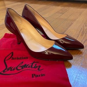 Louboutin red patent Pigalle heels